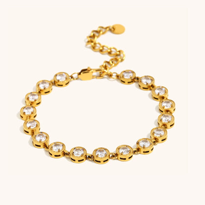 RIVIERA II | Pulseira Estilo Riviera com Zircônias em Aço Inoxidável