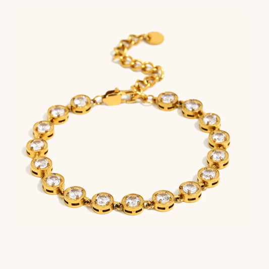 RIVIERA II | Pulseira Estilo Riviera com Zircônias em Aço Inoxidável