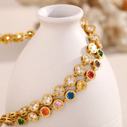 RIVIERA II | Pulseira Estilo Riviera com Zircônias em Aço Inoxidável