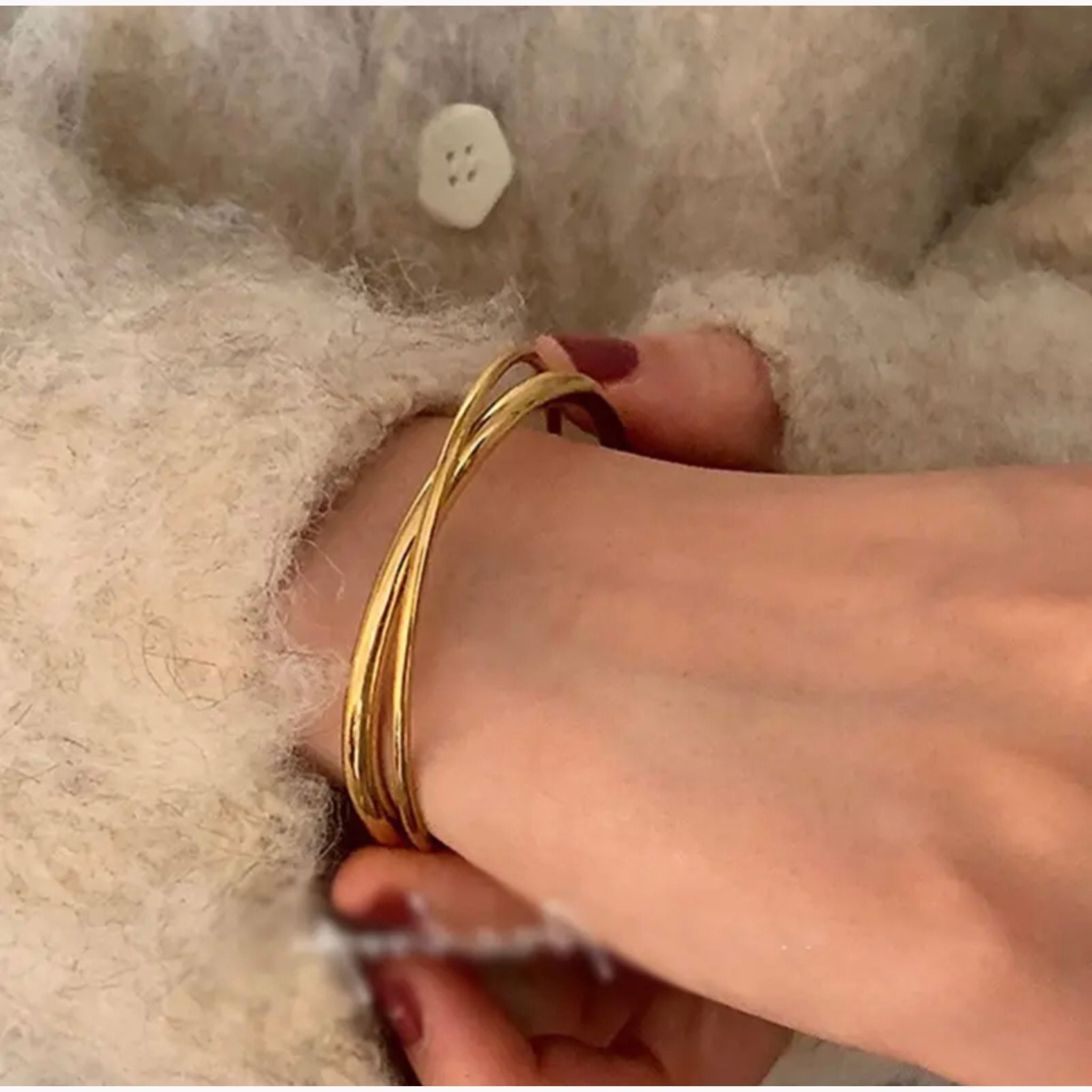 ROBERTA | Pulseira Dupla Tipo Escrava em Aço Inoxidável