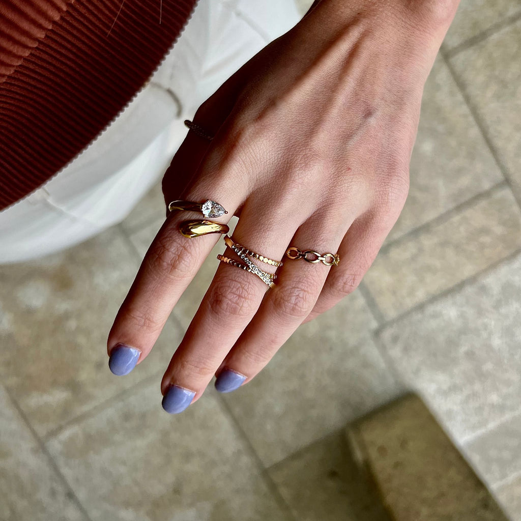 ROUND | Anel Estilo Corrente em Aço Inoxidável Ajustável