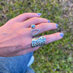 SALIMA | Anel Maxi Cromado com Aberturas em Aço Inoxidável Ajustável