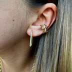 FLORENCE | Earcuff com Flores e Zircônias em Aço Inoxidável