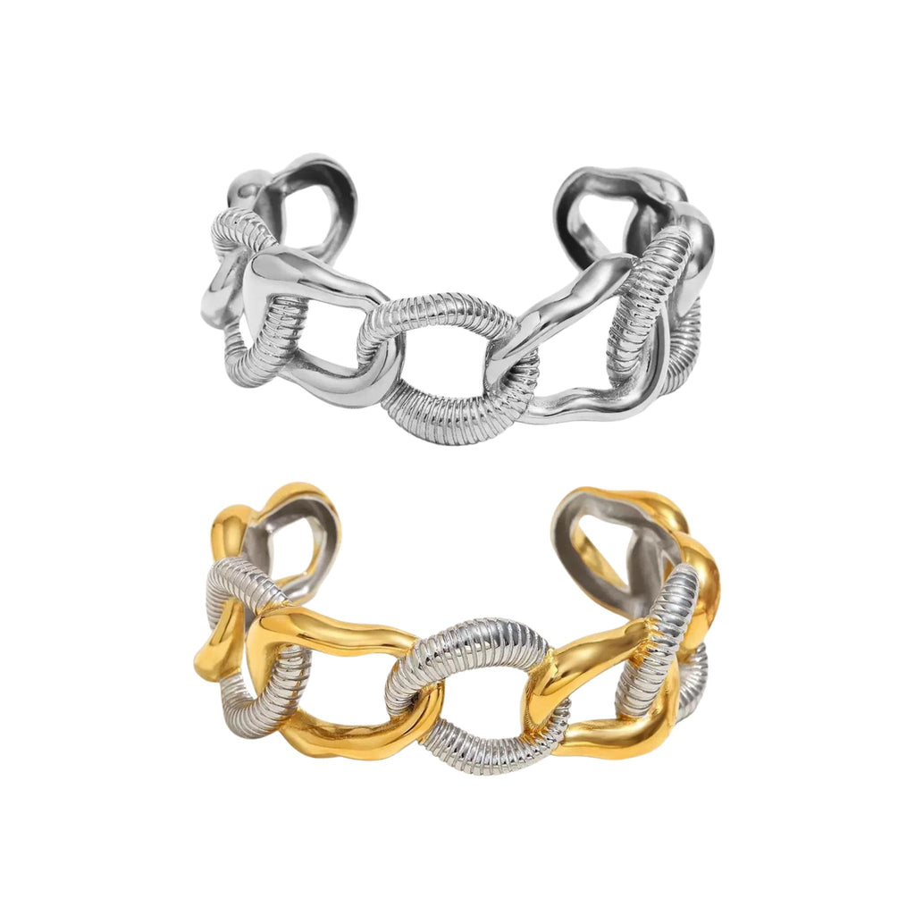 SLAVE | Pulseira Tipo Escrava Ajustável em Aço Inox