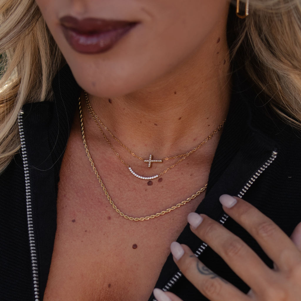 SMILE | Colar com Zircônias em Aço Inoxidável