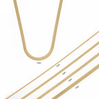 SNAKE | Gargantilha em Malha Achatada em Aço Inoxidável (várias espessuras)