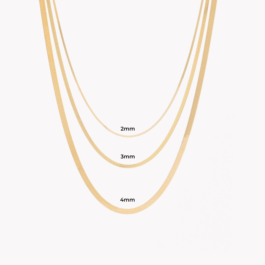 SNAKE | Gargantilha em Malha Achatada em Aço Inoxidável (várias espessuras)