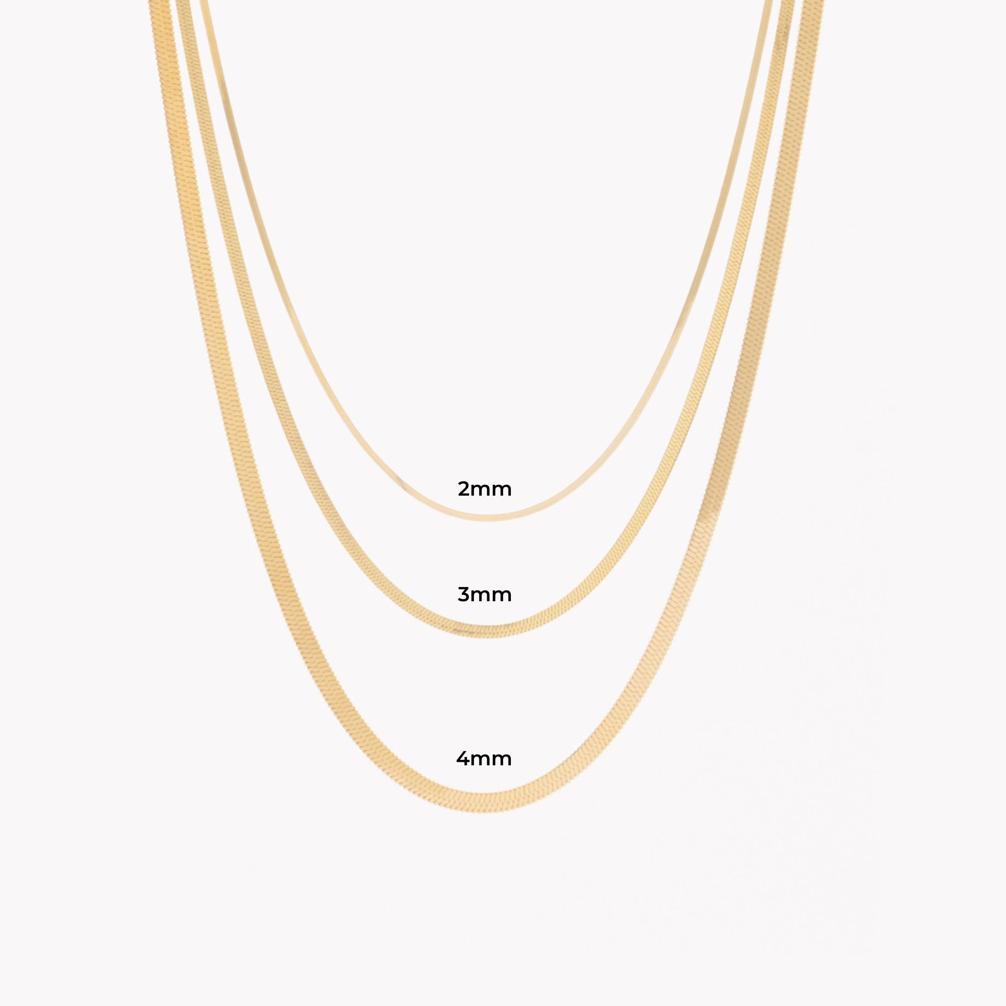 SNAKE | Gargantilha em Malha Achatada em Aço Inoxidável (várias espessuras)