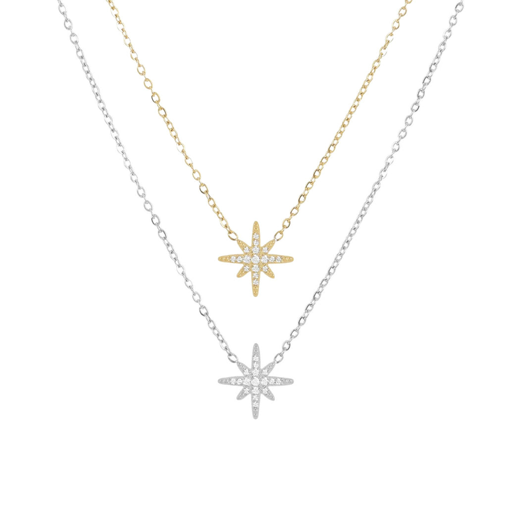 STAR | Colar Estrela com Zircônias em Aço Inoxidável
