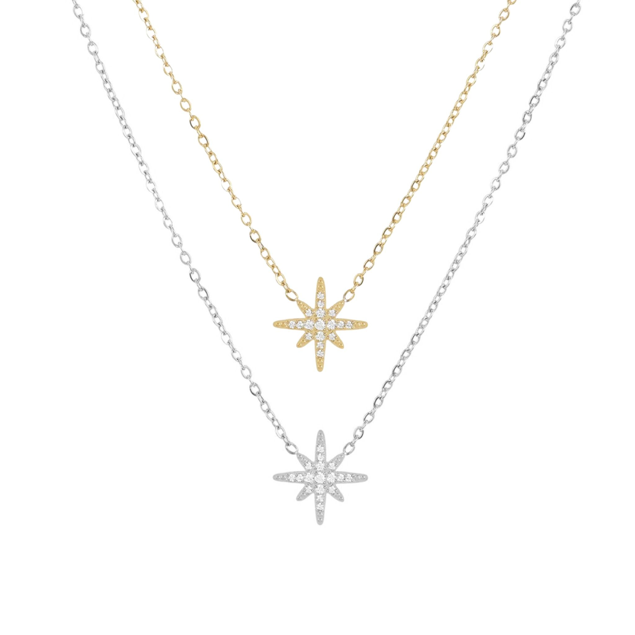 STAR | Colar Estrela com Zircônias em Aço Inoxidável
