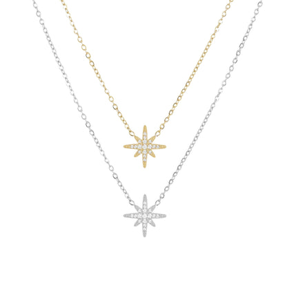 STAR | Colar Estrela com Zircônias em Aço Inoxidável