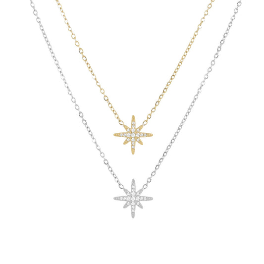 STAR | Colar Estrela com Zircônias em Aço Inoxidável