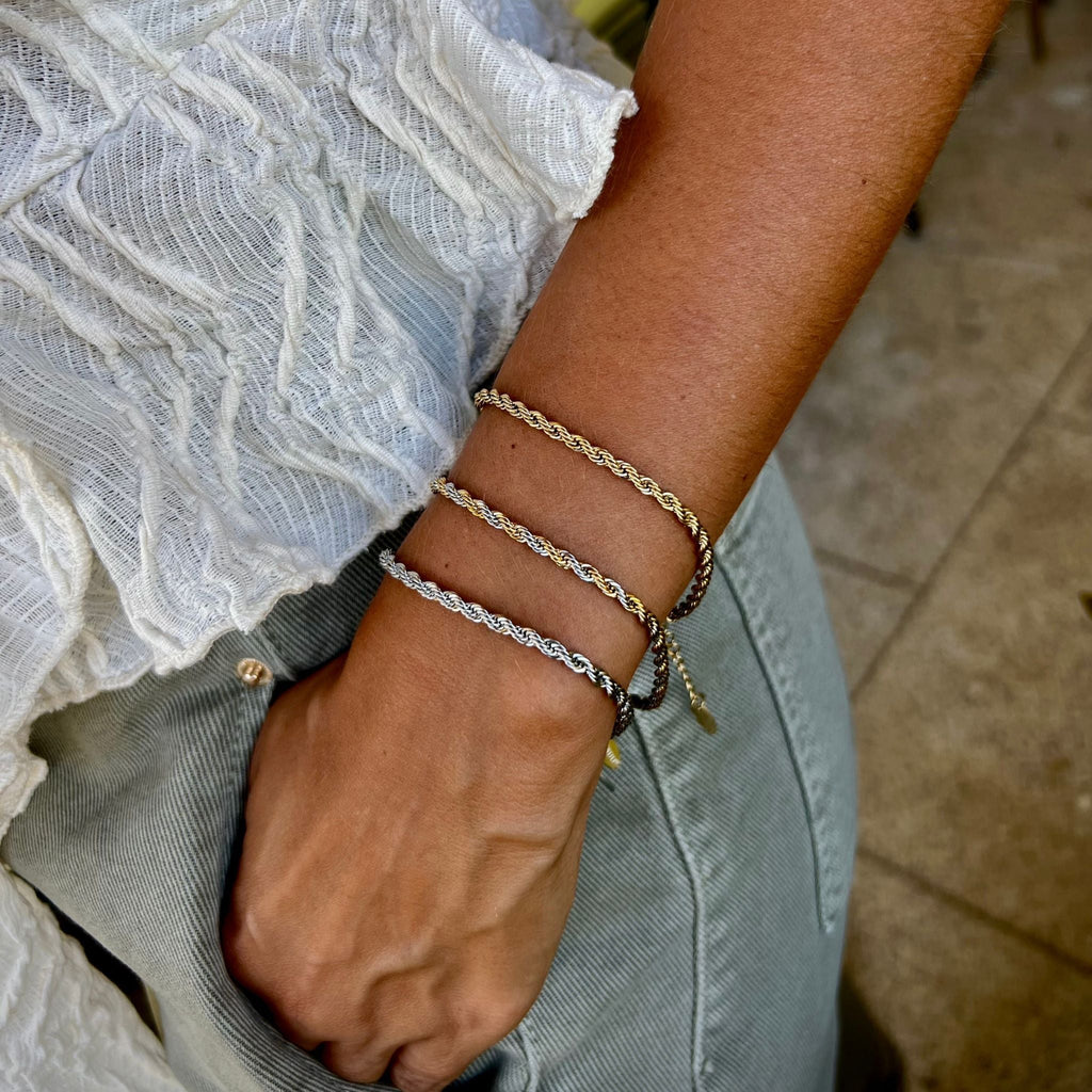 STELLA II | Pulseira em malha torcida de 3mm em Aço