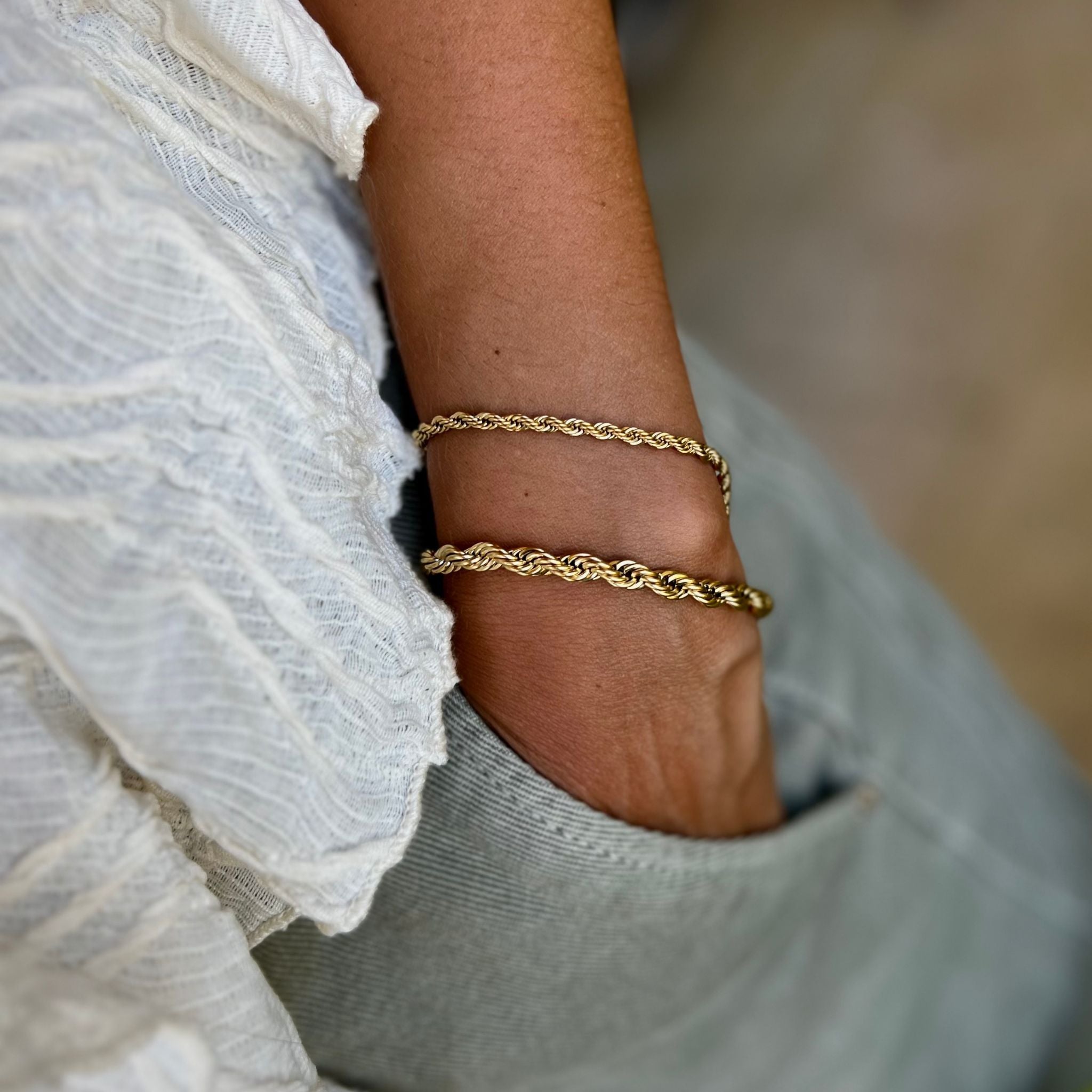 STELLA II | Pulseira em malha torcida de 3mm em Aço