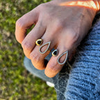 STELLAR | Anel Ajustável com Zircônias em Aço Inoxidável