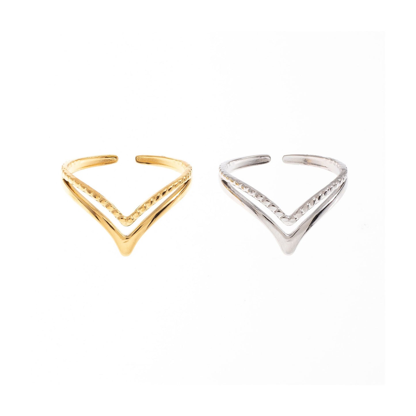 STILE | Double V Ring in Steel