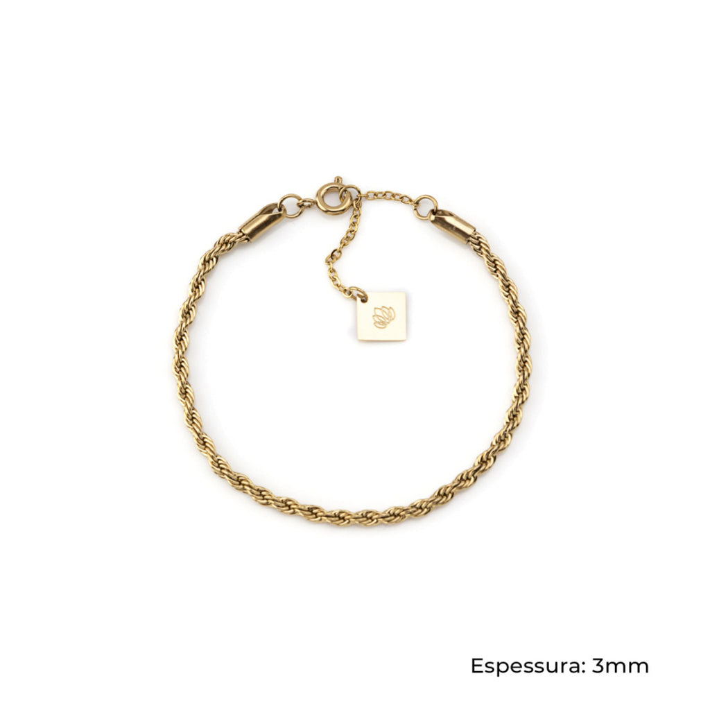 STELLA II | Pulseira em malha torcida de 3mm em Aço