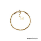 STELLA II | Pulseira em malha torcida de 3mm em Aço