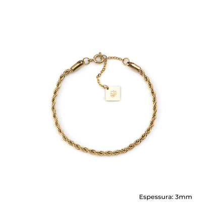 STELLA II | Pulseira em malha torcida de 3mm em Aço