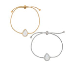 TEAR | Pulseira com Pendente em Lágrima de Zircônias em Aço Inoxidável