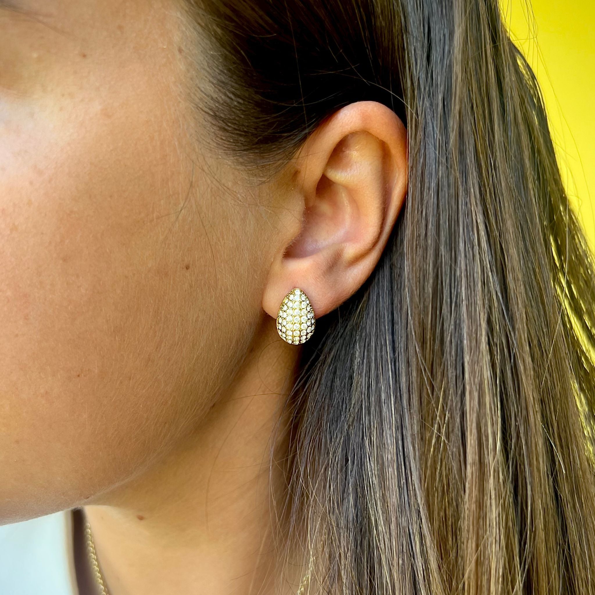 TEAR | Brincos Estilo Gota com Zircônias em Aço Inoxidável