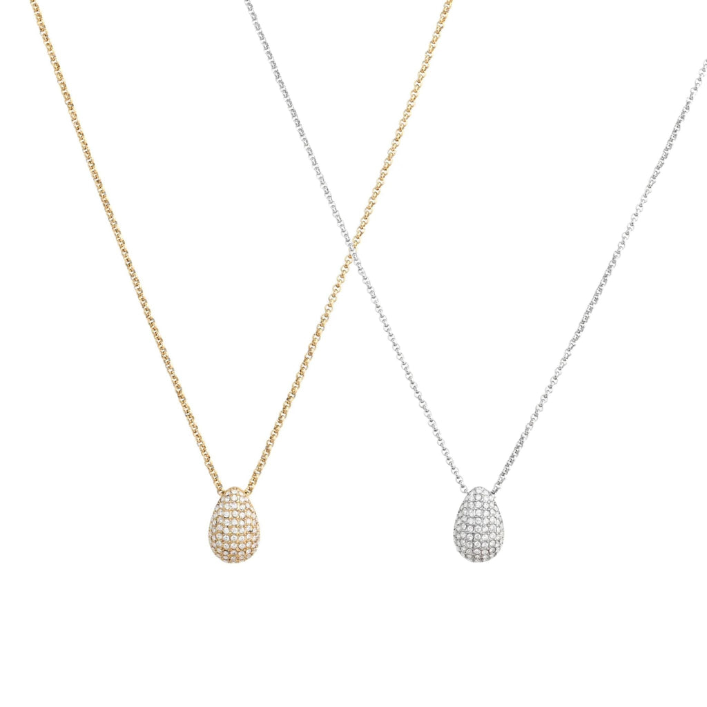 TEAR | Colar Estilo Gota com Zircônias em Aço Inoxidável