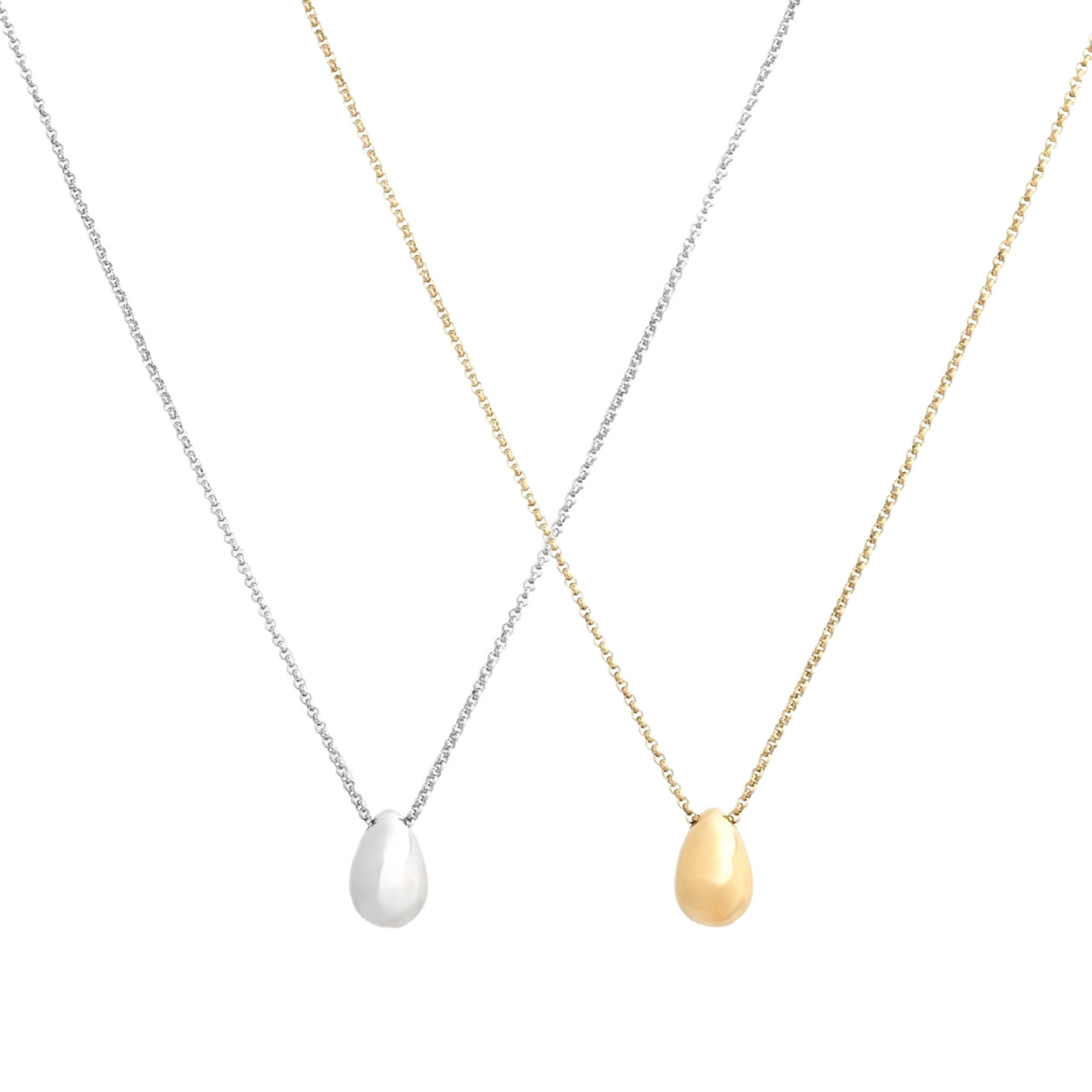 TEAR | Colar Estilo Gota com Zircônias em Aço Inoxidável