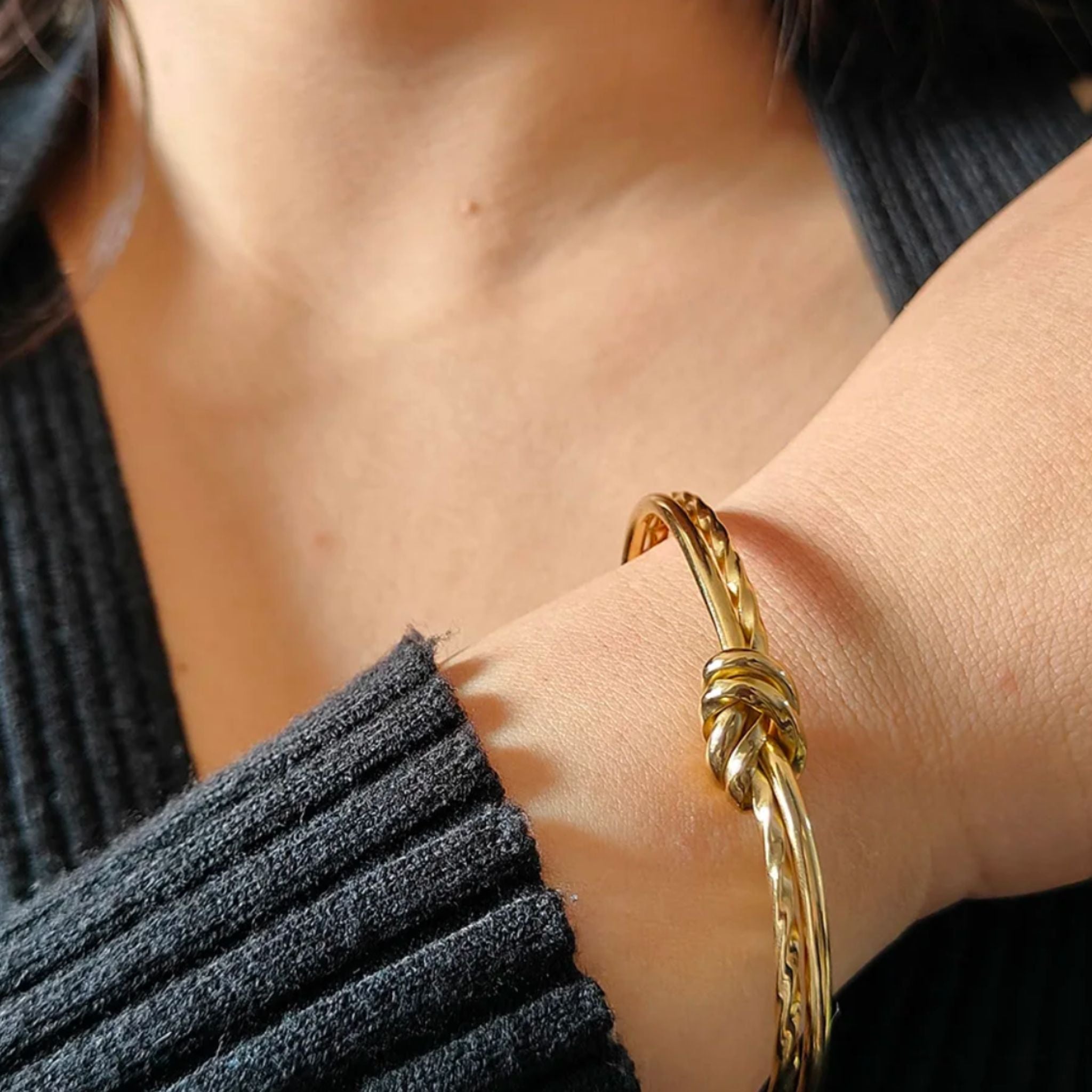 TIE III | Escrava Efeito Duplo com Nó em Aço Inoxidável