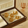 TRIA | Earcuff Triplo em Aço Inox Dourado e Multicolor