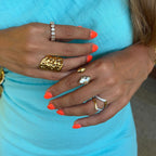 SALIMA | Anel Maxi Cromado com Aberturas em Aço Inoxidável Ajustável