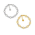 VERONA | Pulseira com Elos Circulares e Zircônias em Aço Inoxidável