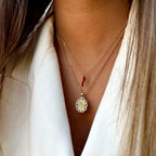 VITA | Colar com Chifre Italiano Vermelho em Aço Inoxidável