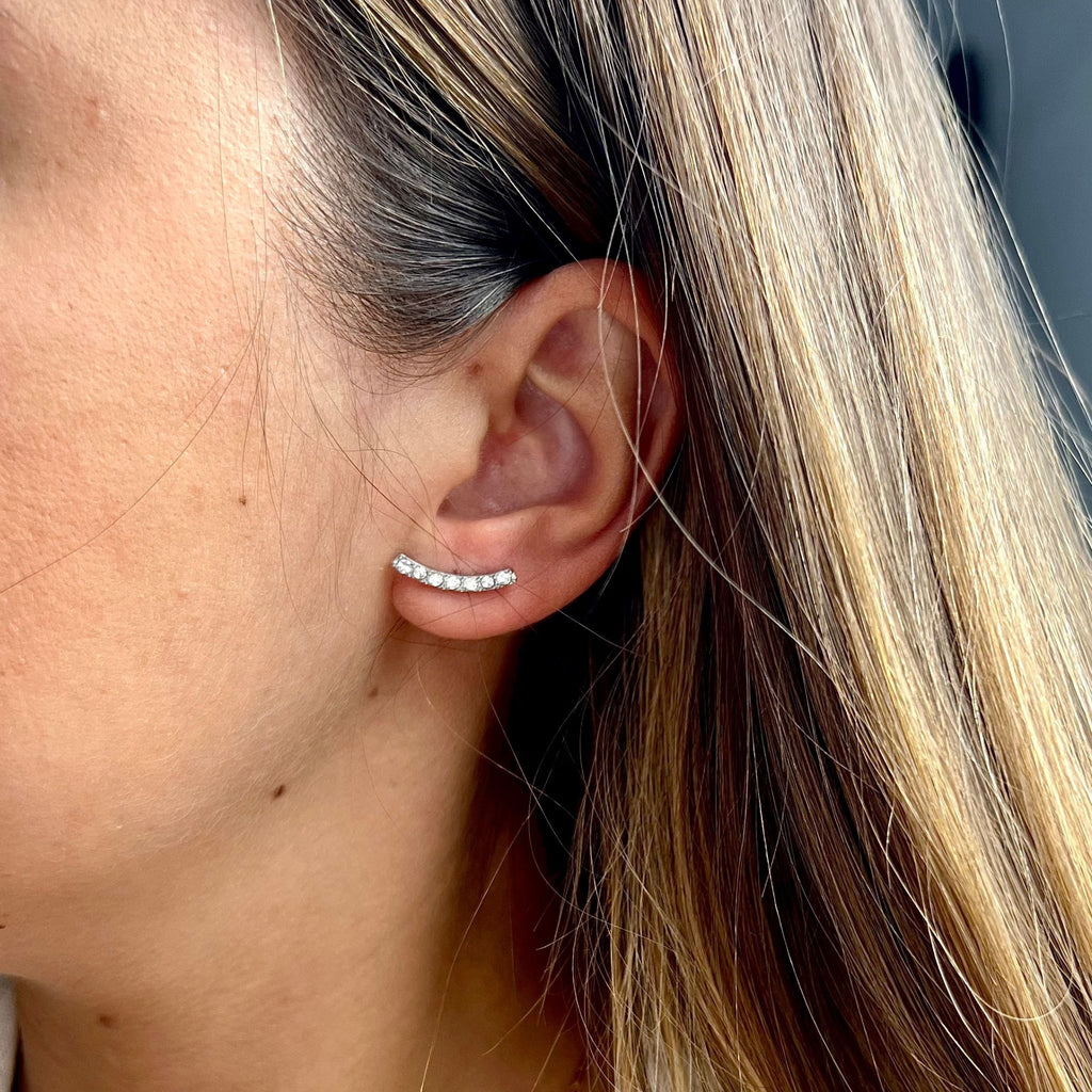 VIVID II | Brincos Curtos com Zircônias em Aço Inoxidável