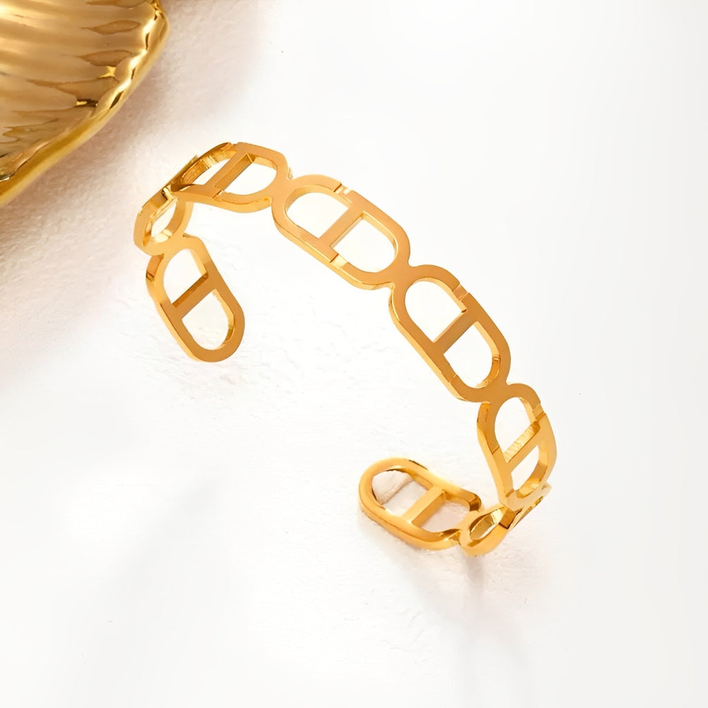 CHRISTIAN | Pulseira Tipo Escrava em Aço Inoxidável