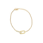 ZARA III | Pulseira com Elos Ovais Interlaçados e Zircônias em Aço Inox