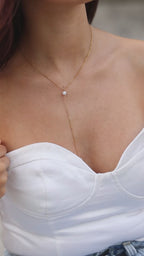 GRAVAT | Colar Estilo Gravata com Pérolas em Aço Inox