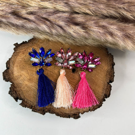 earrings with fluff