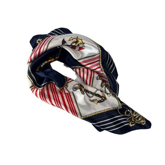 bufanda de raso estilo marinero