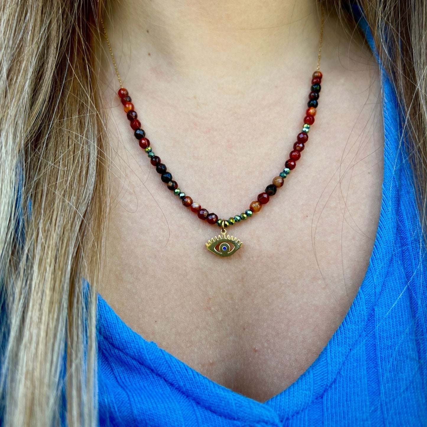 Turkish eye multicolor necklace