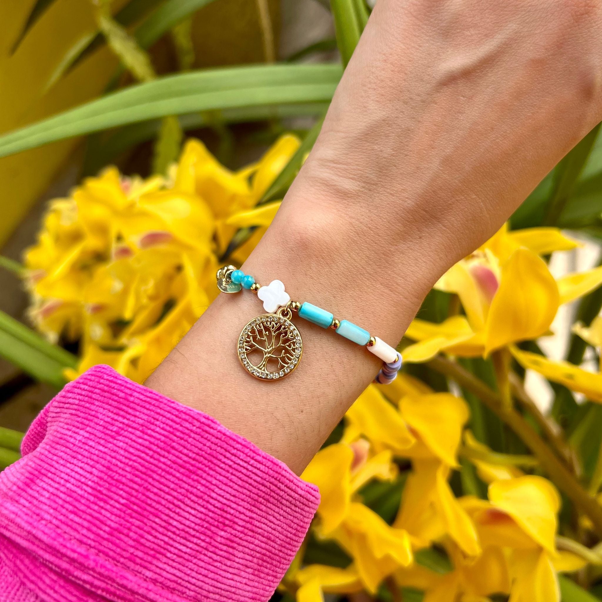 Pulseiras missangas árvore da vida | Aço