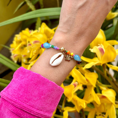 Multicolored Sea Shell Bracelet | Steel