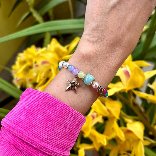 Multicolored Starfish Bracelet | Steel