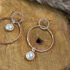 Argola com Zircónias e pérolas