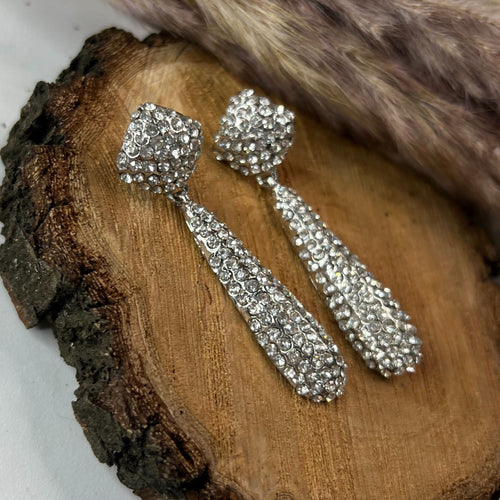 Party earrings with zirconia